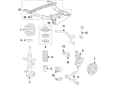 2021 Buick Envision Crossmember Bushing Diagram for 23273515