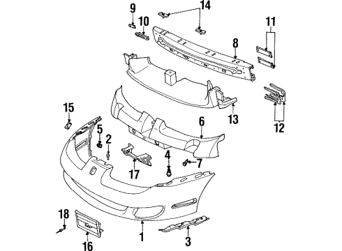 2002 Saturn SC1 Bumper Cover Diagram for 21112465