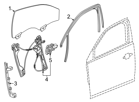 2025 Chevy Malibu Glass - Door Diagram
