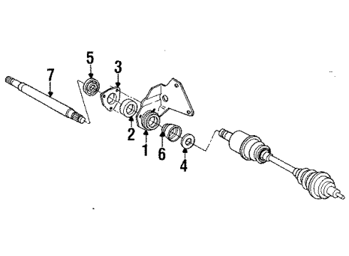 1993 Pontiac Sunbird Axle Components - Front Diagram
