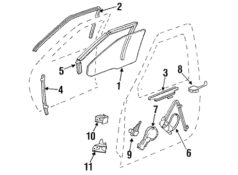 1988 Cadillac DeVille Front Door Hardware Diagram