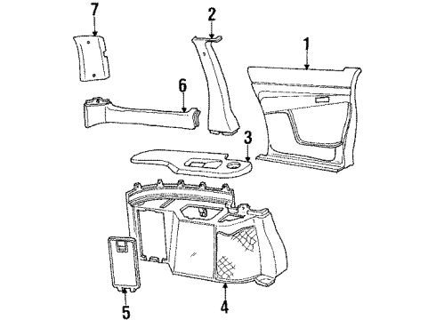1992 Oldsmobile Silhouette Wheelhouse Trim Diagram for 10240580