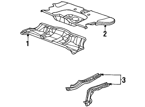 1998 Buick LeSabre Rear Floor & Rails Diagram