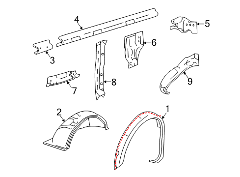 2002 GMC Savana 3500 Inner Structure - Side Panel Diagram