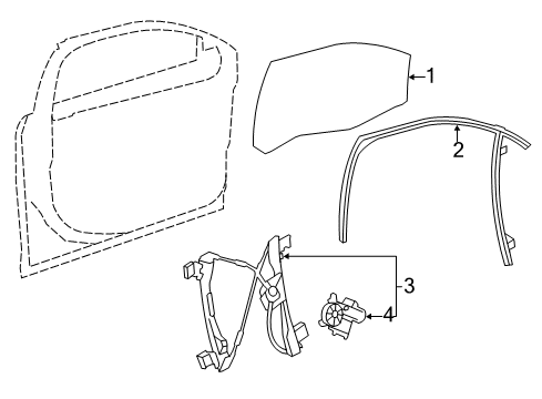 2016 Buick Verano Window Regulator, Front Driver Side Diagram for 13350757