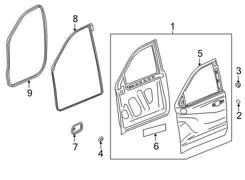 2024 GMC Sierra 1500 Door & Components Diagram