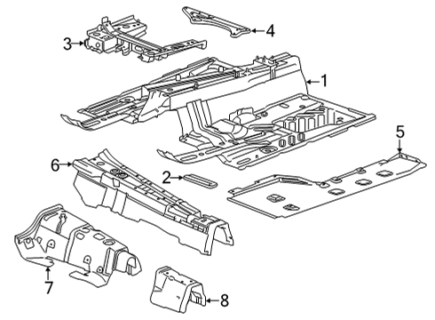 2024 Cadillac CT5 Underbody Shield, Passenger Side Diagram for 84514083