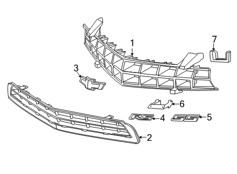 2014 Chevy Camaro Grille & Components Diagram 2 - Thumbnail