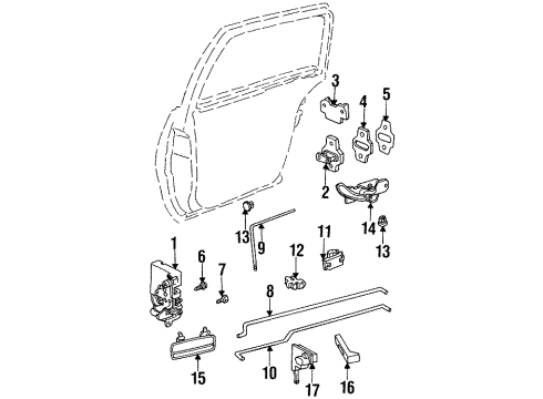 1995 Pontiac Grand Am Lock Rod Diagram for 22544721
