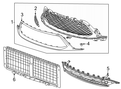 2024 Buick Encore GX Grille & Components Diagram