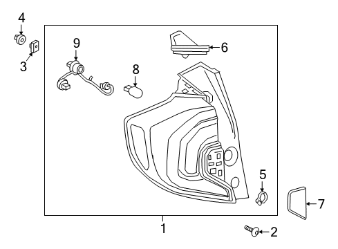 2024 GMC Terrain Tail Lamps Diagram