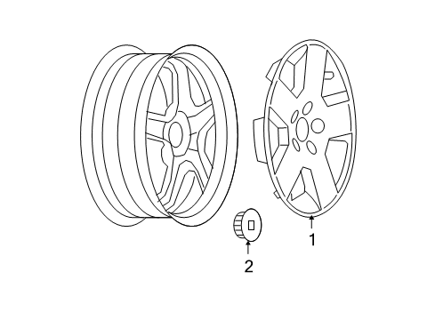 2008 Chevy Malibu Wheel Covers & Trim Diagram