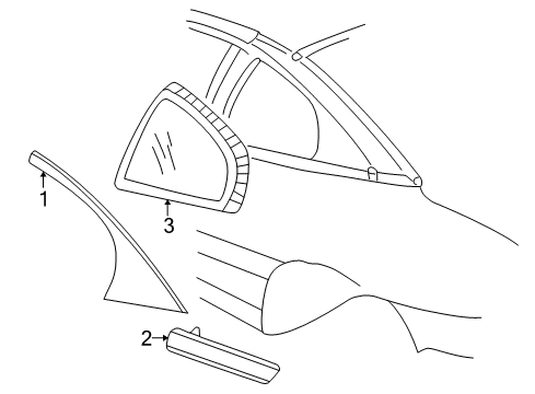 2000 Pontiac Sunfire Exterior Trim - Quarter Panel Diagram
