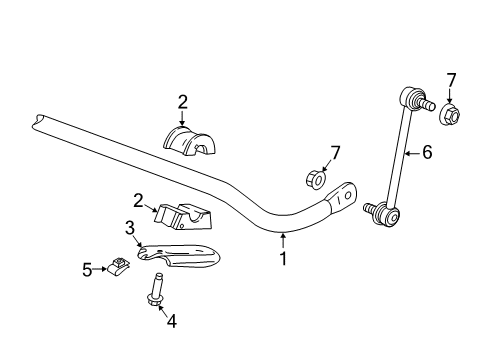 2017 Cadillac CT6 Stabilizer Bar & Components Diagram