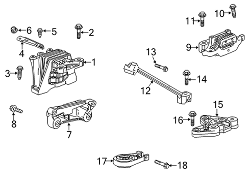 2023 Buick Encore GX Engine & Trans Mounting Diagram