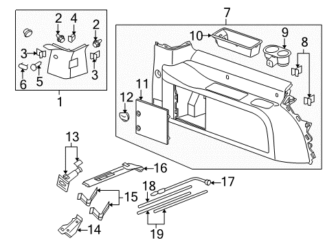 2013 Cadillac Escalade ESV Door Latch, Titanium, Driver Side Diagram for 15838296