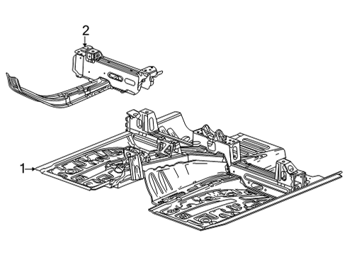 2025 Chevy Trailblazer Floor & Rails Diagram