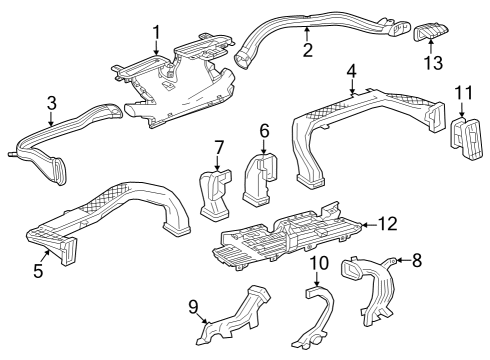 2022 GMC Sierra 1500 Limited Defroster Nozzle Diagram for 84654402