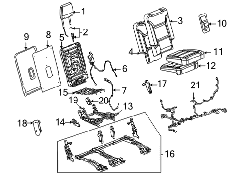 2024 Cadillac Escalade Seat Cushion Pad Diagram for 84678530