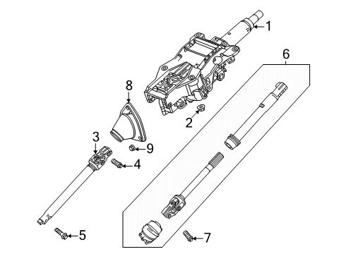 2025 Cadillac ESCALADE IQ Steering Column Assembly Diagram