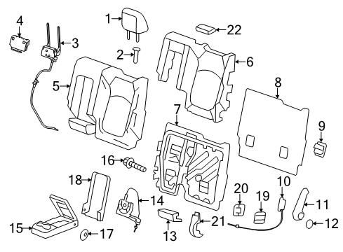 2011 Buick Enclave Seat Back Cover, Driver Side Diagram for 20918164