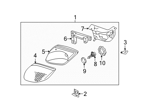 1996 Pontiac Sunfire Headlamp Assembly Retainer Diagram for 15892153