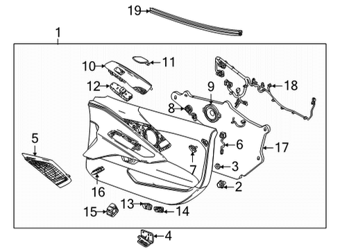 2024 Chevy Corvette Interior Trim - Door Diagram