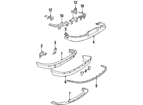 1990 Buick Reatta Bumper & Components - Rear Diagram