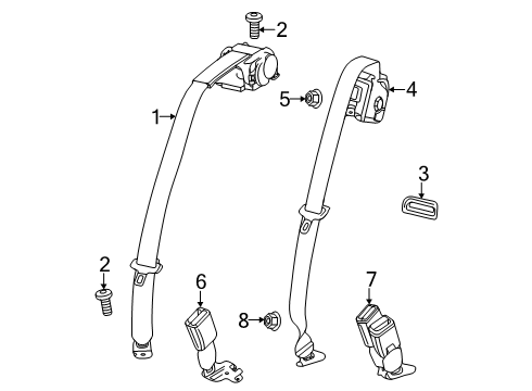 2024 Buick Envista Rear Seat Belts Diagram