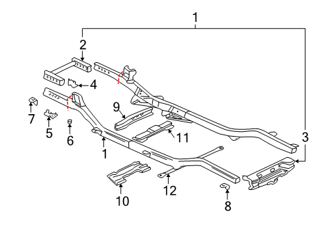 2004 Buick Rainier Frame Assembly Diagram for 15887727