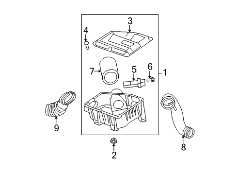2009 Chevy HHR Outlet Duct Diagram for 15909461