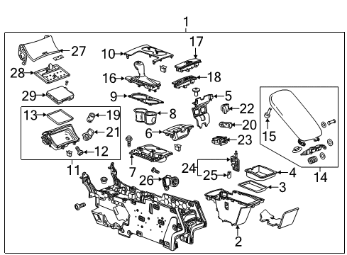 2018 Chevy Impala Compartment, Black Diagram for 23133389