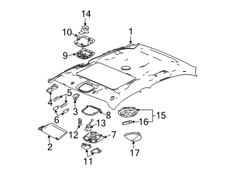 2007 Pontiac G6 Interior Trim - Roof Diagram 2 - Thumbnail