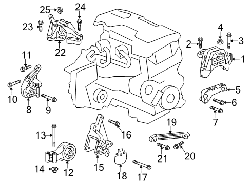 2017 Buick Verano Alternator Bolt Diagram for 11588748