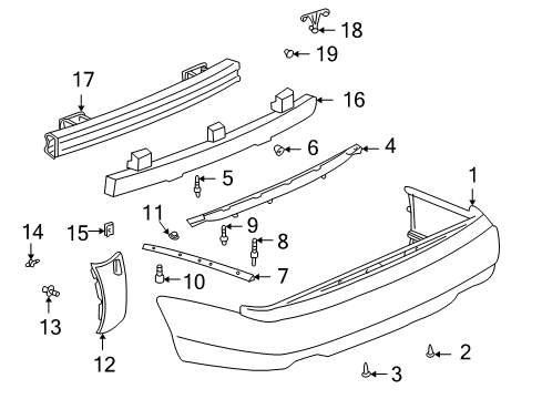 2002 Cadillac DeVille Bumper Cover Diagram for 19151272