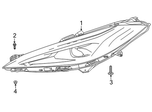 2025 Chevy Corvette Headlamp Components Diagram
