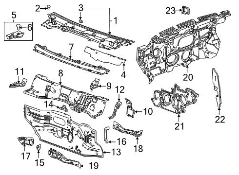2024 GMC Hummer EV SUV Cowl Diagram
