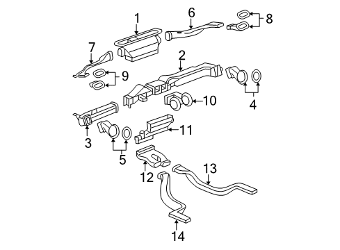 2005 Pontiac G6 Floor Duct Diagram for 22705430