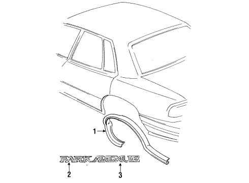1992 Buick Park Avenue Exterior Trim - Quarter Panel Diagram