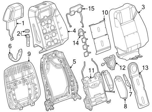2025 GMC Sierra 2500 HD Passenger Seat Components Diagram