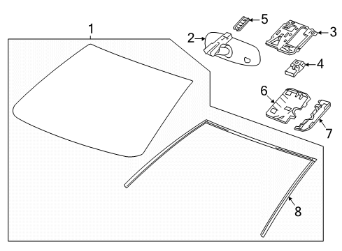 2021 Chevy Spark Windshield Diagram for 42783413