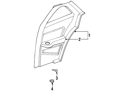1993 Buick Skylark Interior Trim - Quarter Panels Diagram