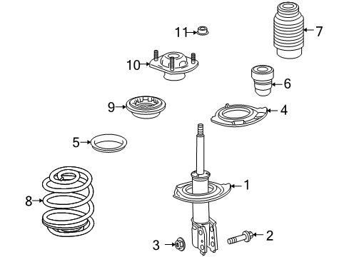 2008 GMC Acadia Struts & Components Diagram