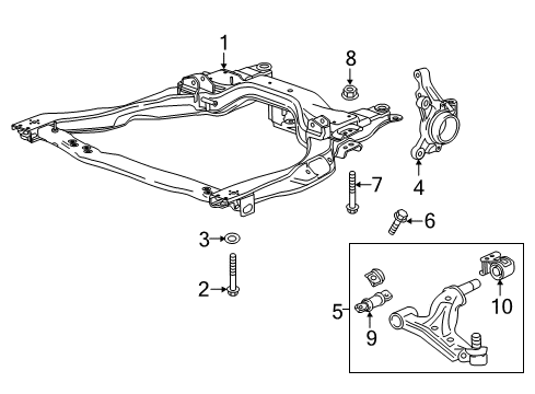 2017 Chevy Spark Suspension Crossmember Diagram for 95374367