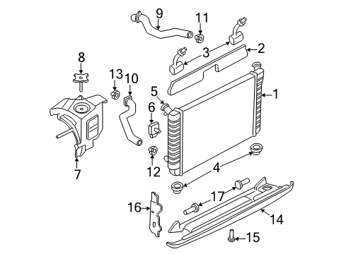 2000 Buick Regal Radiator & Components Diagram