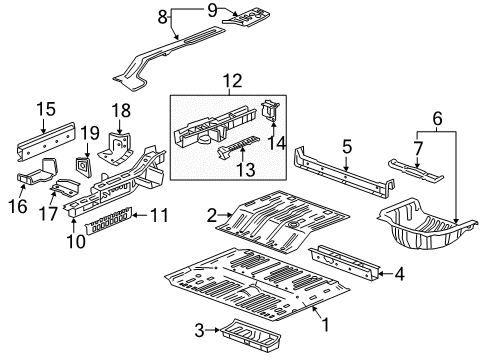 2022 Buick Enclave Upper Rail, Rear Driver Side Diagram for 84277152
