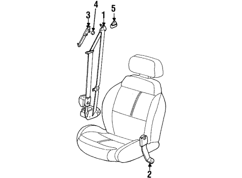 2002 Saturn SL Height Adjuster Diagram for 22668048