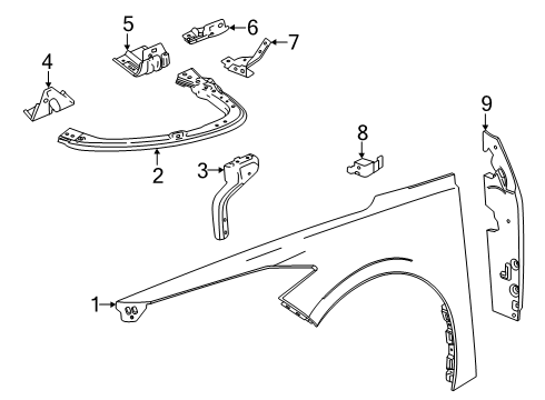 2025 Chevy Corvette Fender & Components Diagram