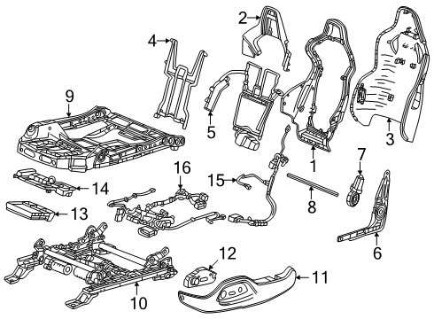 2025 Chevy Corvette Driver Seat Components Diagram 8 - Thumbnail