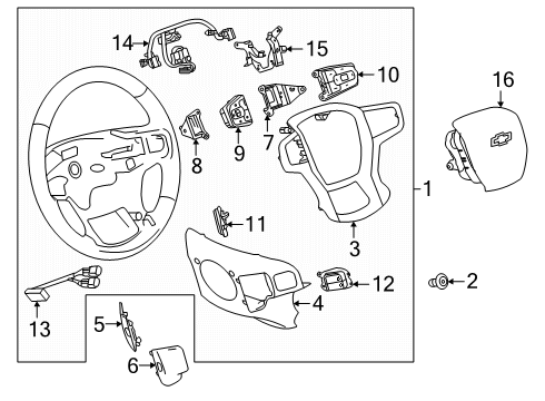 2024 GMC Sierra 2500 HD Steering Wheel, Jet Black Diagram for 85590595